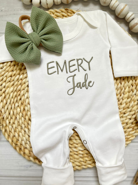 Baby Girl Romper and Bow Headband