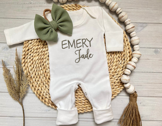 Baby Girl Romper and Bow Headband